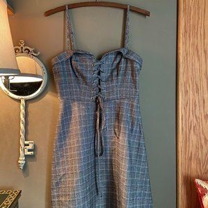 Urban Outfitters Cooperative Plaid Corset Mini